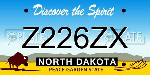 Z226ZX North Dakota License Plate