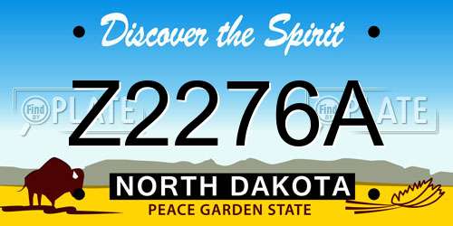 Z2276A North Dakota License Plate