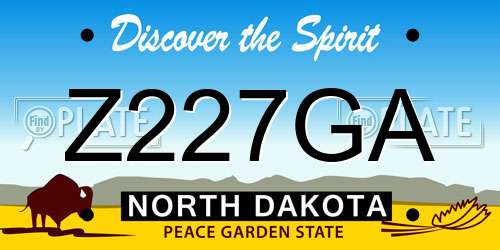 Z227GA North Dakota License Plate