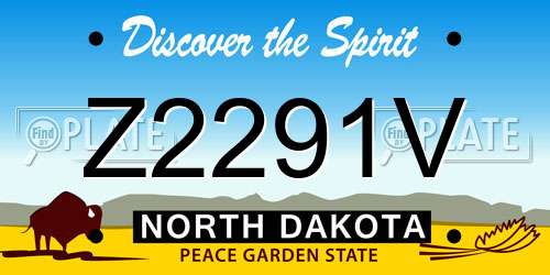 Z2291V North Dakota License Plate