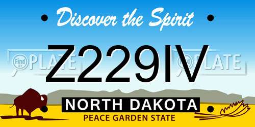 Z229IV North Dakota License Plate