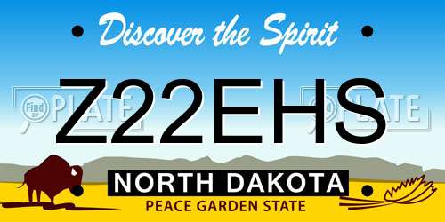 Z22EHS North Dakota License Plate