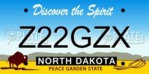 Z22GZX North Dakota License Plate