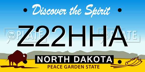 Z22HHA North Dakota License Plate