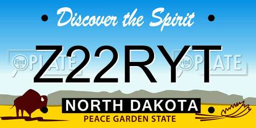 Z22RYT North Dakota License Plate