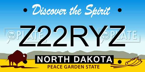 Z22RYZ North Dakota License Plate