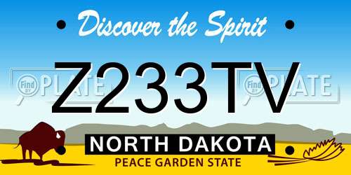 Z233TV North Dakota License Plate