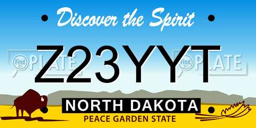 Z23YYT North Dakota License Plate