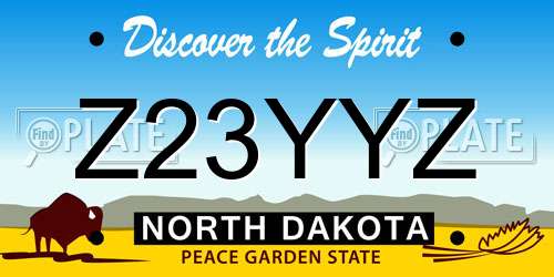 Z23YYZ North Dakota License Plate