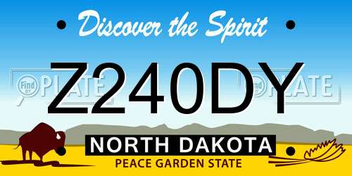 Z240DY North Dakota License Plate