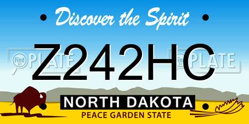 Z242HC North Dakota License Plate
