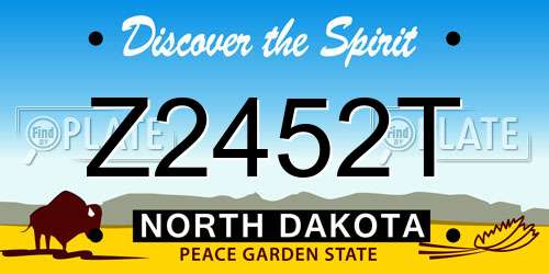 Z2452T North Dakota License Plate