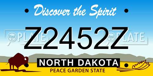 Z2452Z North Dakota License Plate