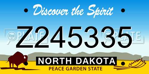 Z245335 North Dakota License Plate