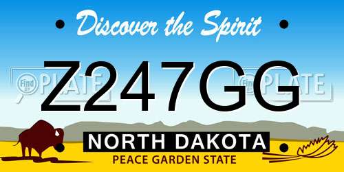 Z247GG North Dakota License Plate