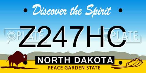 Z247HC North Dakota License Plate