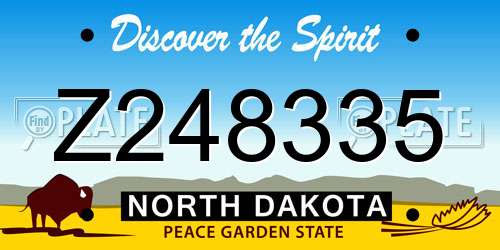 Z248335 North Dakota License Plate