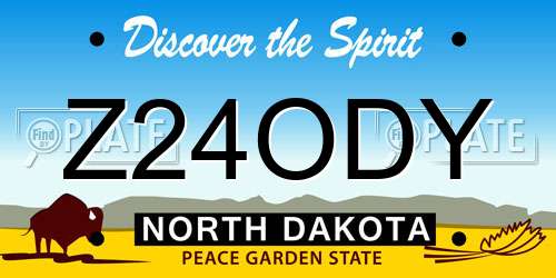 Z24ODY North Dakota License Plate