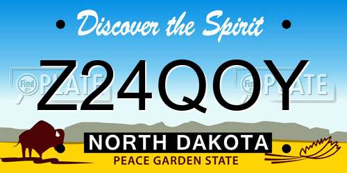 Z24QOY North Dakota License Plate
