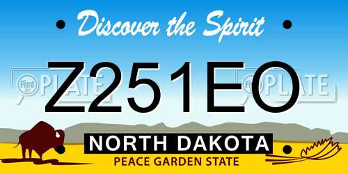Z251EO North Dakota License Plate