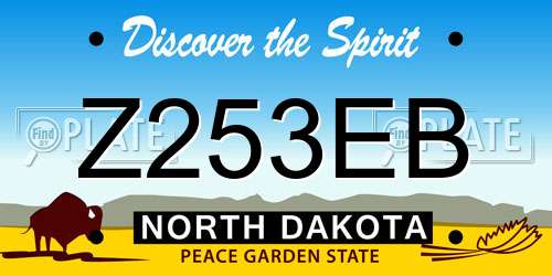 Z253EB North Dakota License Plate