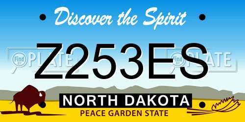Z253ES North Dakota License Plate