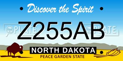 Z255AB North Dakota License Plate