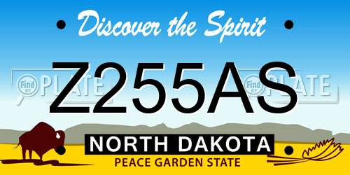 Z255AS North Dakota License Plate