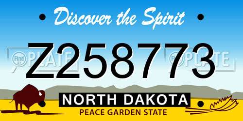 Z258773 North Dakota License Plate