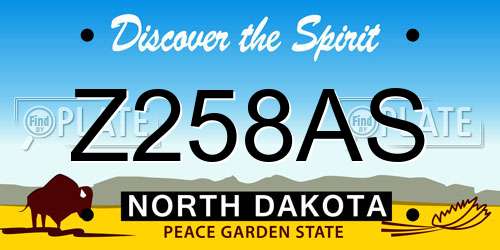 Z258AS North Dakota License Plate