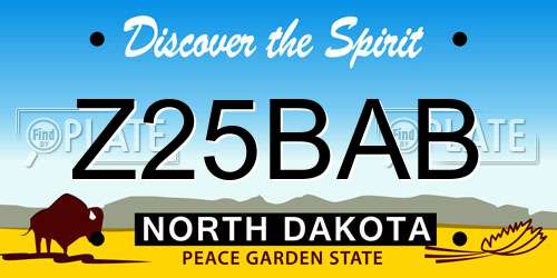 Z25BAB North Dakota License Plate