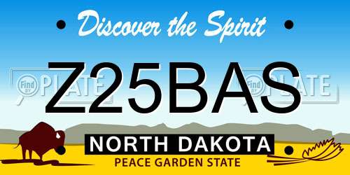 Z25BAS North Dakota License Plate