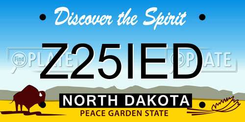 Z25IED North Dakota License Plate
