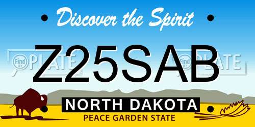 Z25SAB North Dakota License Plate