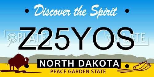 Z25YOS North Dakota License Plate