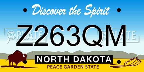 Z263QM North Dakota License Plate