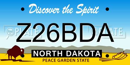Z26BDA North Dakota License Plate