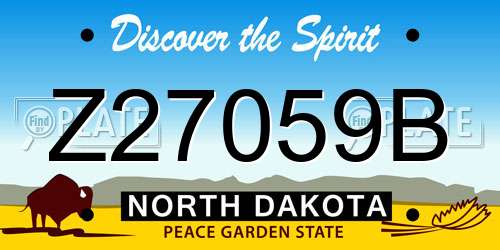 Z27059B North Dakota License Plate