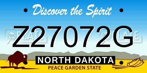 Z27072G North Dakota License Plate