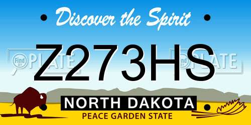Z273HS North Dakota License Plate