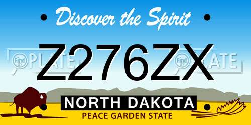 Z276ZX North Dakota License Plate