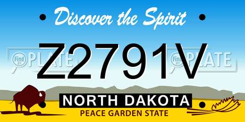 Z2791V North Dakota License Plate