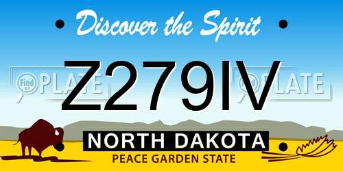 Z279IV North Dakota License Plate