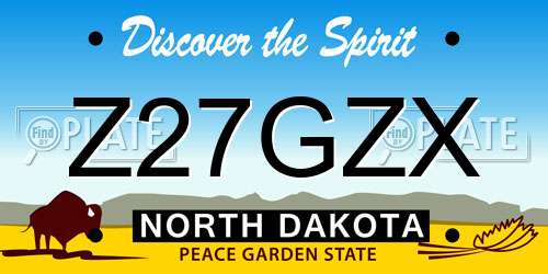 Z27GZX North Dakota License Plate