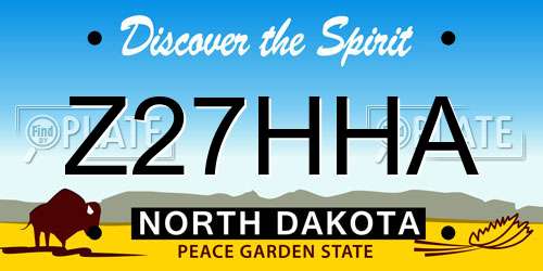 Z27HHA North Dakota License Plate