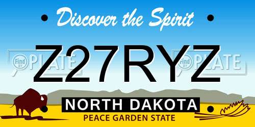 Z27RYZ North Dakota License Plate