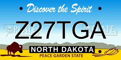 Z27TGA North Dakota License Plate