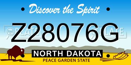 Z28076G North Dakota License Plate