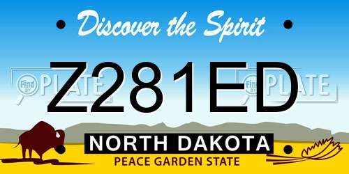 Z281ED North Dakota License Plate