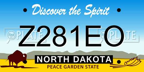 Z281EO North Dakota License Plate